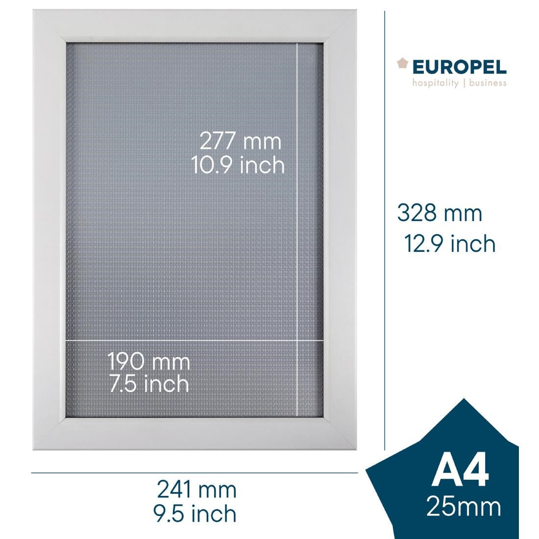 Cadre clipsable Europel A4 25mm blanc mat