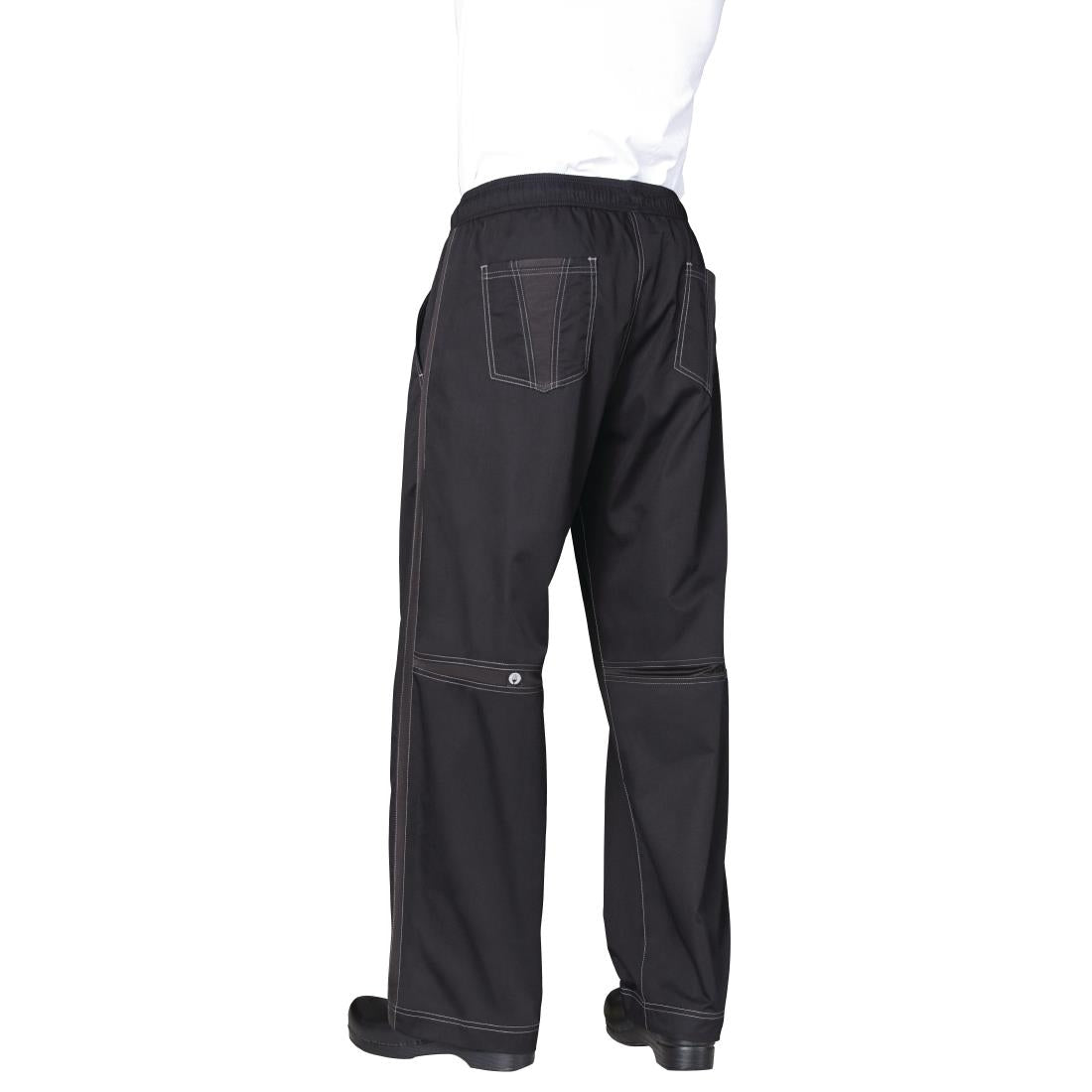 Pantalon de cuisine mixte Baggy Chef Works noir L - NISBETS