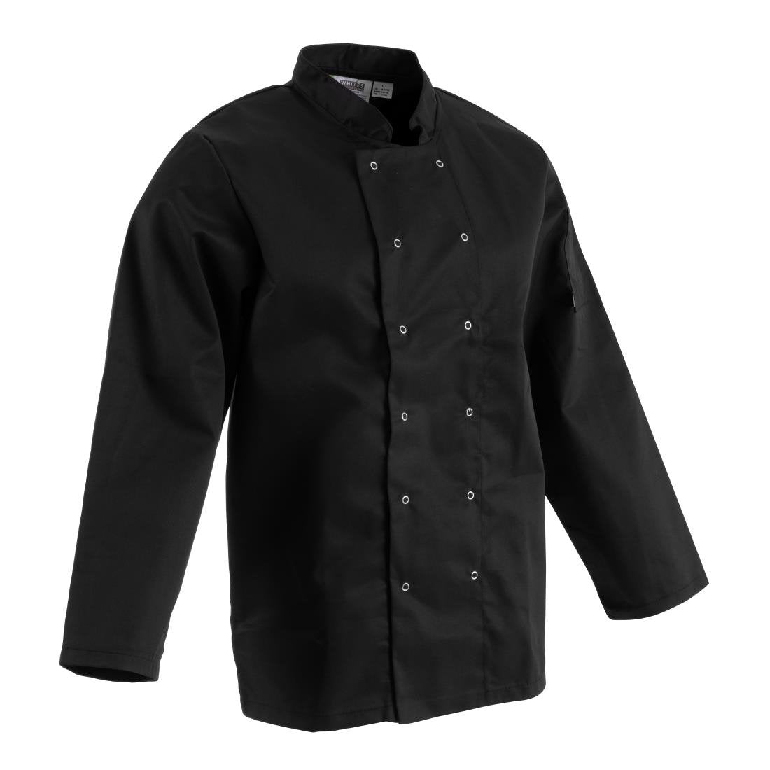 Veste de cuisine mixte Whites Vegas manches longues noire - NISBETS