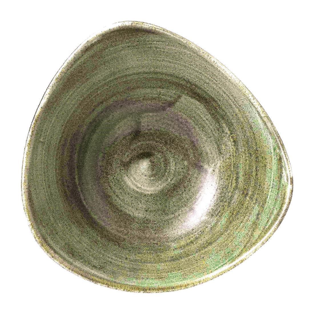 Bols triangulaires Churchill Stonecast Patina Lotus Burnished Green 178mm (Lot de 12)
