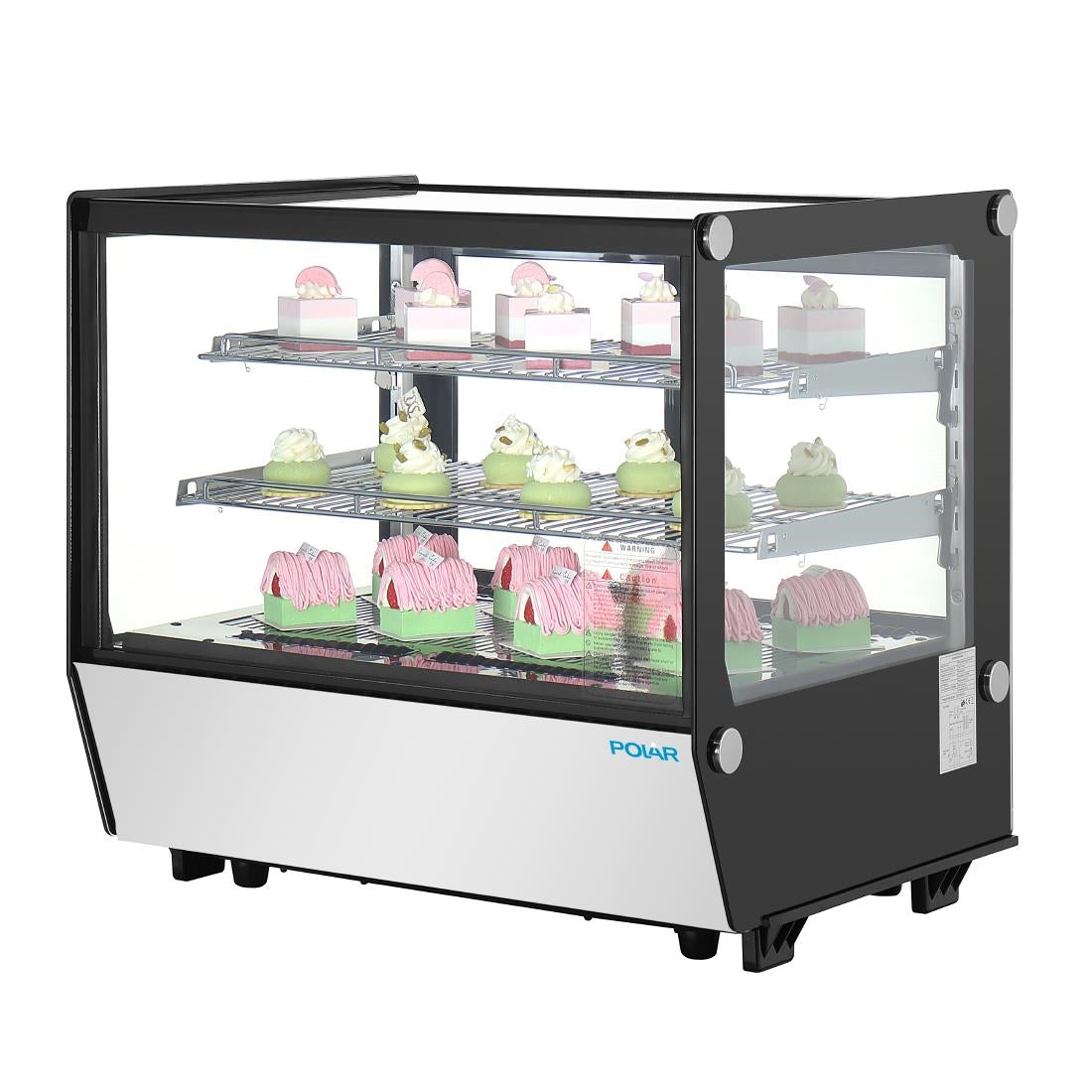 Vitrine de comptoir positive Polar Série G carrée noire 120L