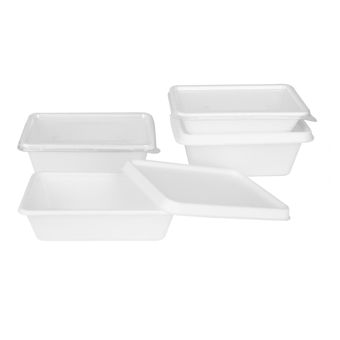 Barquettes alimentaires en bagasse Fiesta Compostable 800ml (lot de 100)