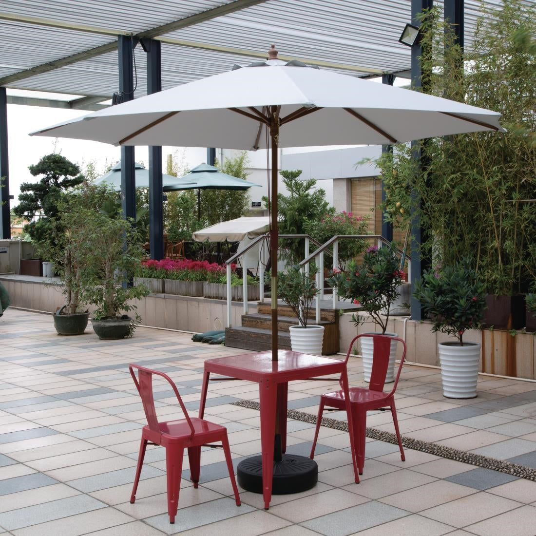 Parasol rond gris Bolero 3m - NISBETS