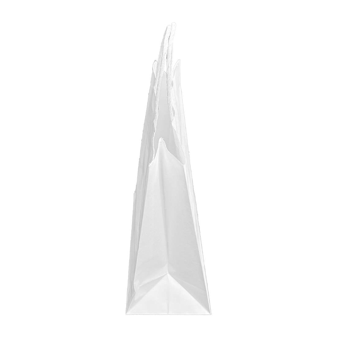 Sacs moyens en papier avec poignée torsadée Fiesta Recyclable blancs (lot de 250)