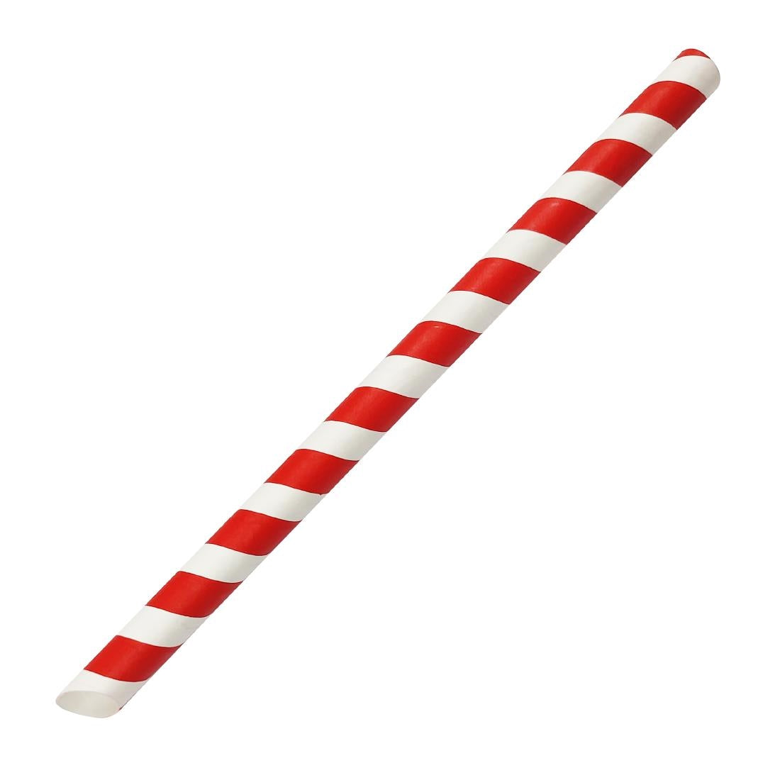 Paille à thé à bulles compostable Fiesta rouge et blanc 12x210mm (lot de 150)