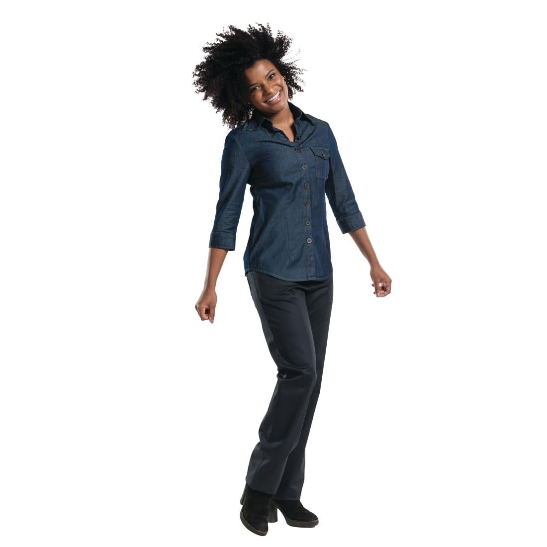 Chemisier femme denim stretch Chaud Devant bleu XXL - NISBETS