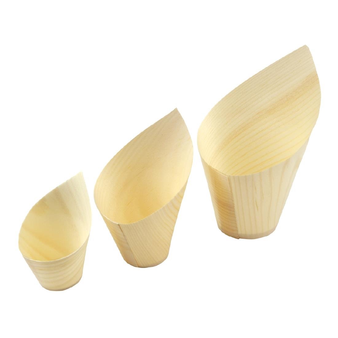 Coupelles obliques en bois FSC® Sier Disposables 220ml (lot de 30)
