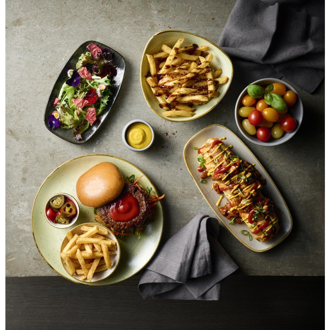 Assiettes avec rebord Churchill Stonecast Raw Green Evolve 260mm (Lot de 12)