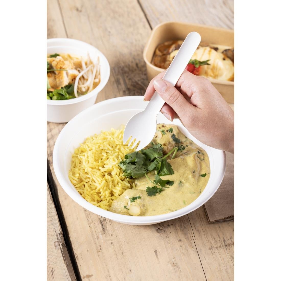 Cuillères en papier Fiesta Compostable 160 mm (lot de 100)