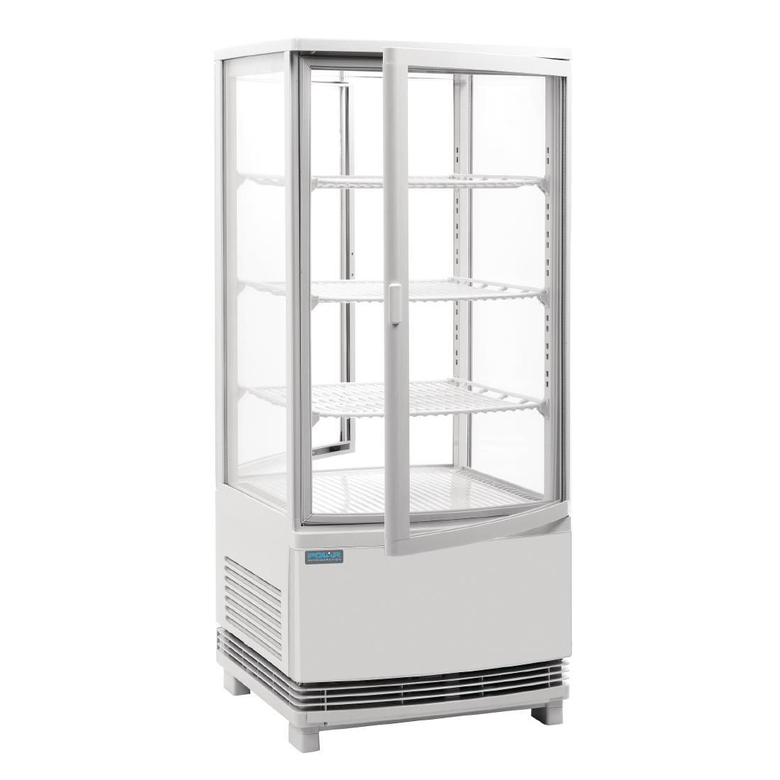 Vitrine réfrigérée portes incurvées Polar Série C 86L blanche - NISBETS