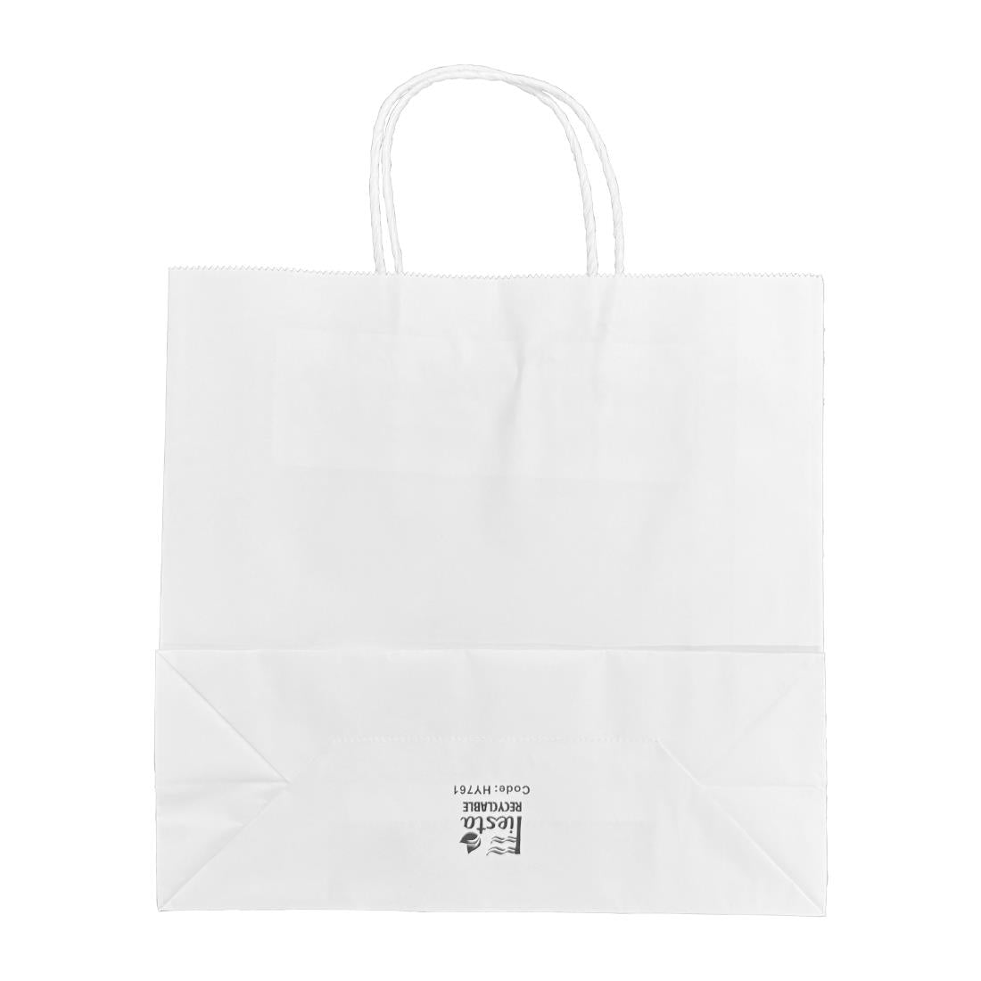 Petits sacs en papier avec poignée torsadée Fiesta Recyclable blancs (lot de 250)