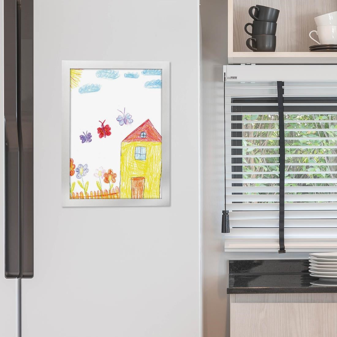 Cadres d'affichage autocollants Europel A4 argent (lot de 2)