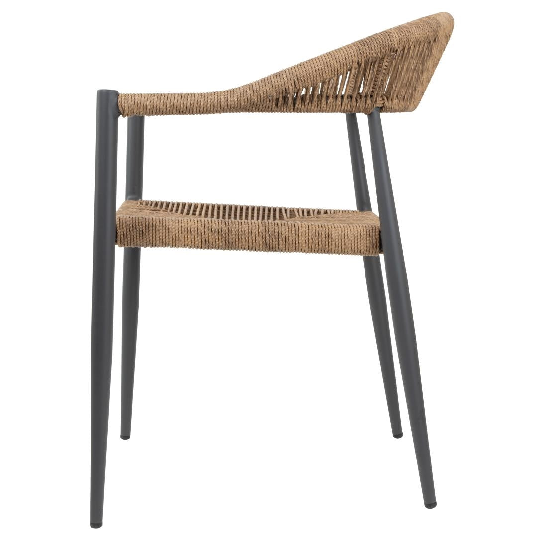 Fauteuils d'extérieur en rotin PE tressé Bolero Eden naturels (lot de 4)