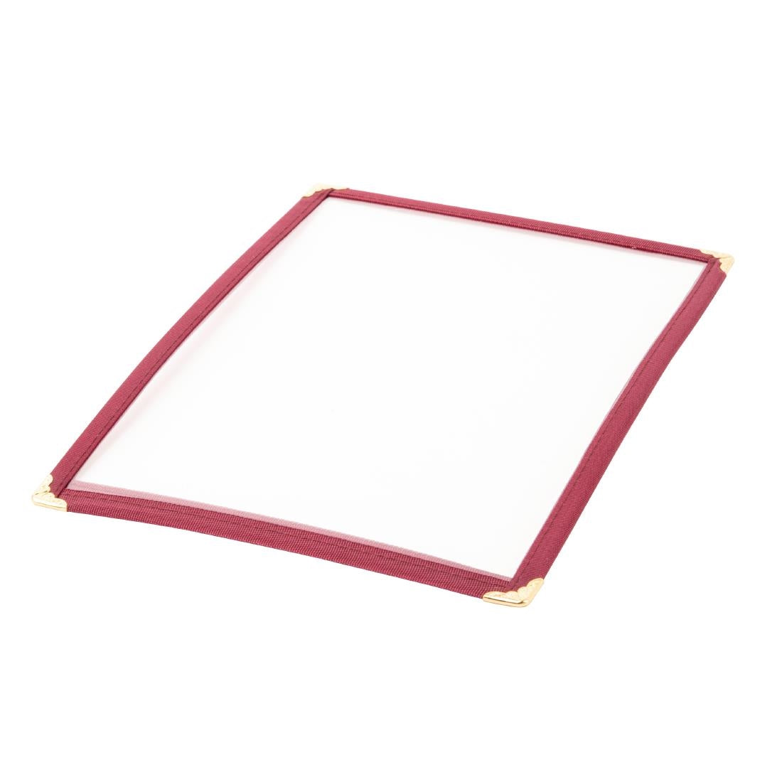 Protège-menu style américain deux pages Olympia A4 bordeaux