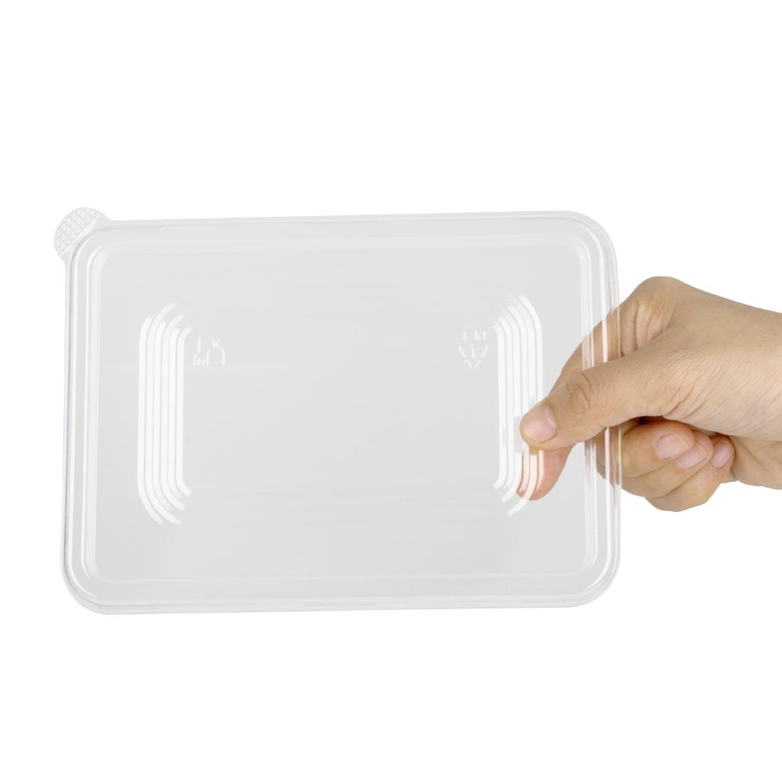 Couvercles PET Fiesta Recyclable pour barquettes en bagasse (lot de 100)