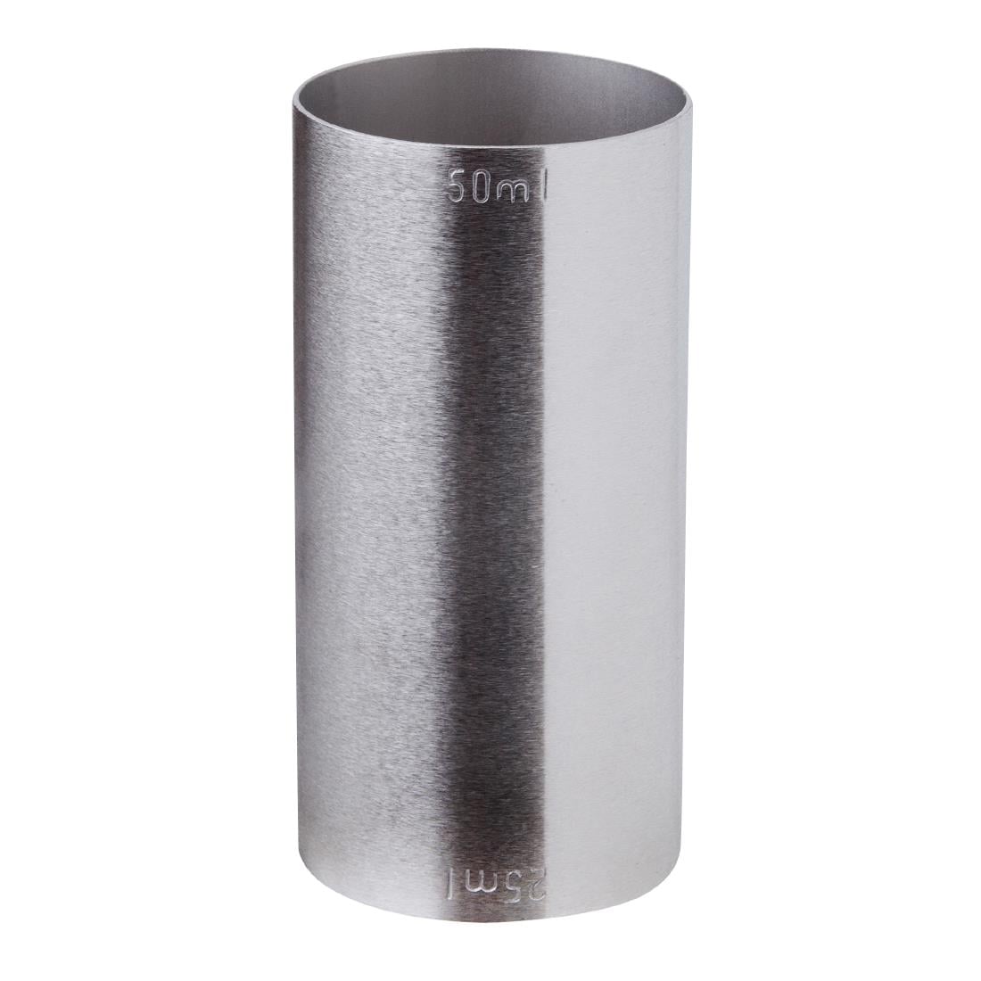 Mesure de cocktail estampillée double en inox Beaumont marqué CE 25/50 ml - NISBETS