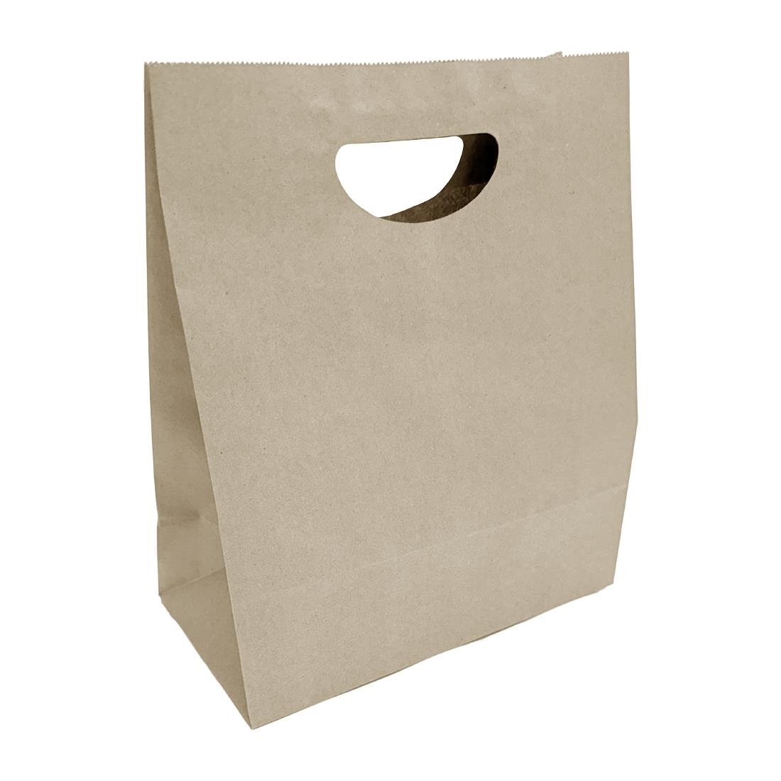 Grands sacs en papier avec poignée découpée en D Fiesta Recyclable marron (lot de 250)