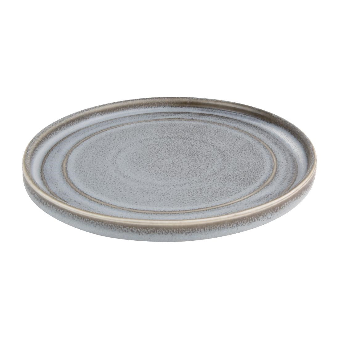 Assiettes plates rondes Olympia Cavolo anthracite 220mm (lot de 4)