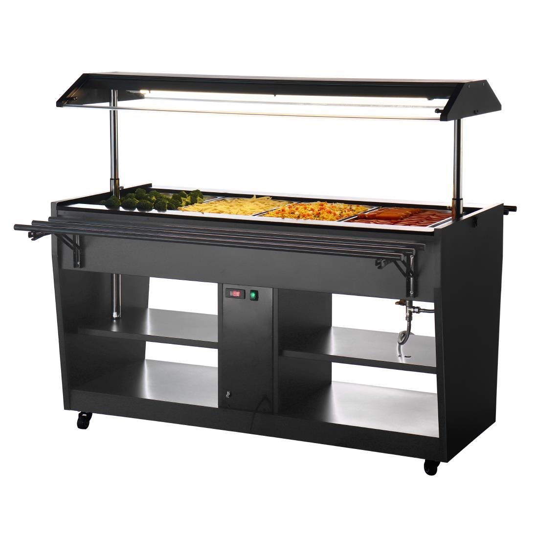 Buffet central chauffant Buffalo noir - NISBETS