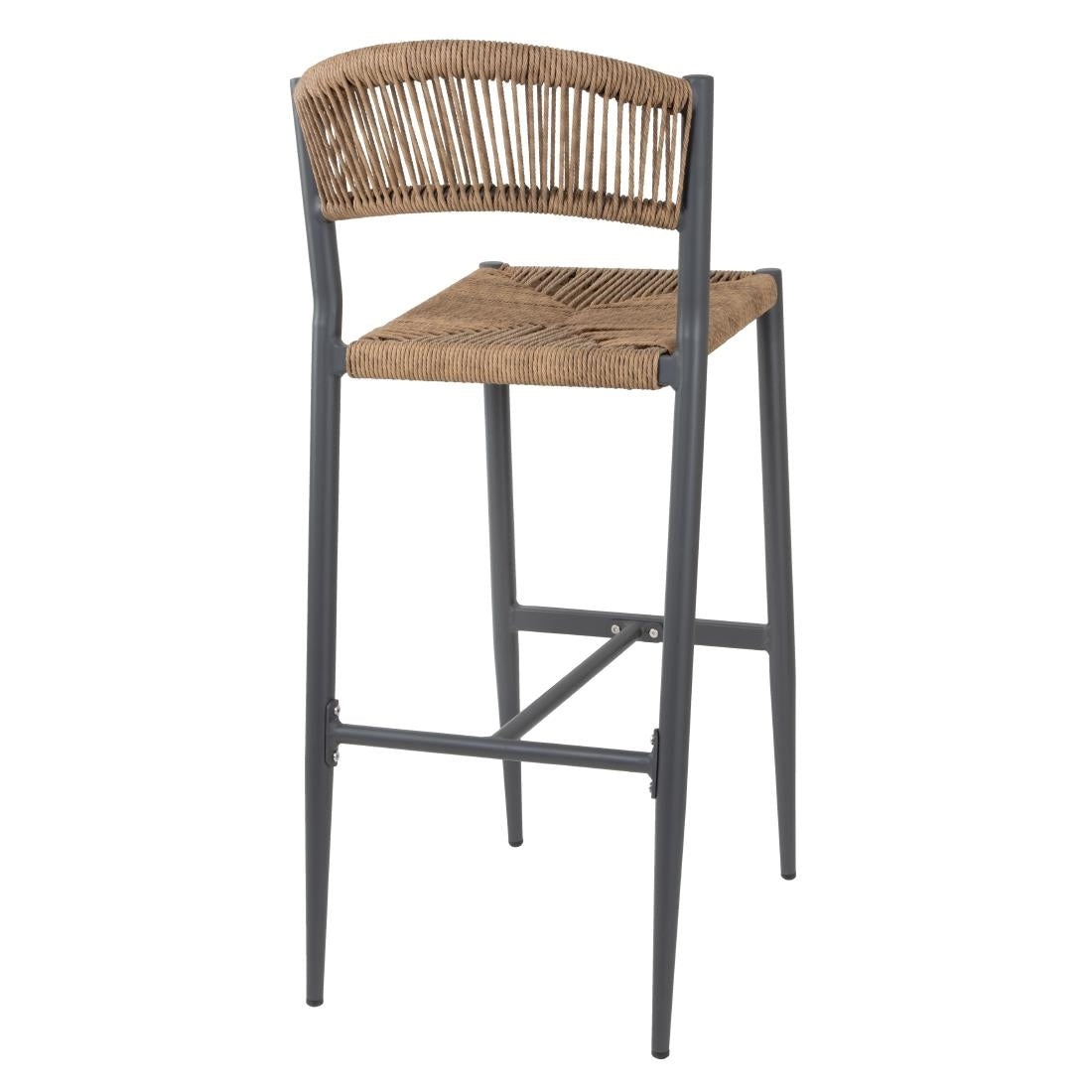 Tabourets de bar d'extérieur en rotin PE tressé Bolero Eden naturels (lot de 2)