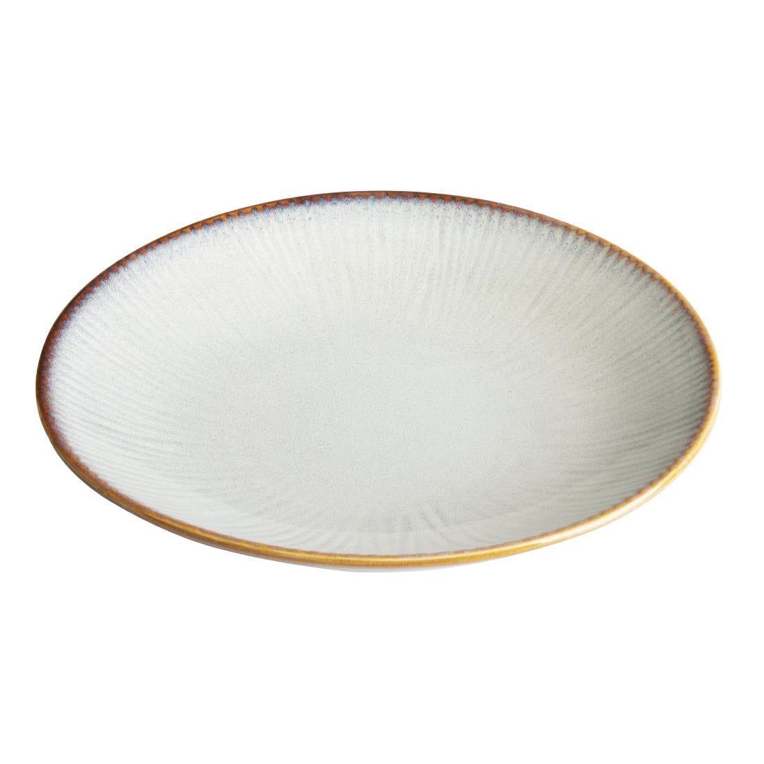 Assiettes creuses Olympia Drift en relief gris 260 mm (lot de 4)