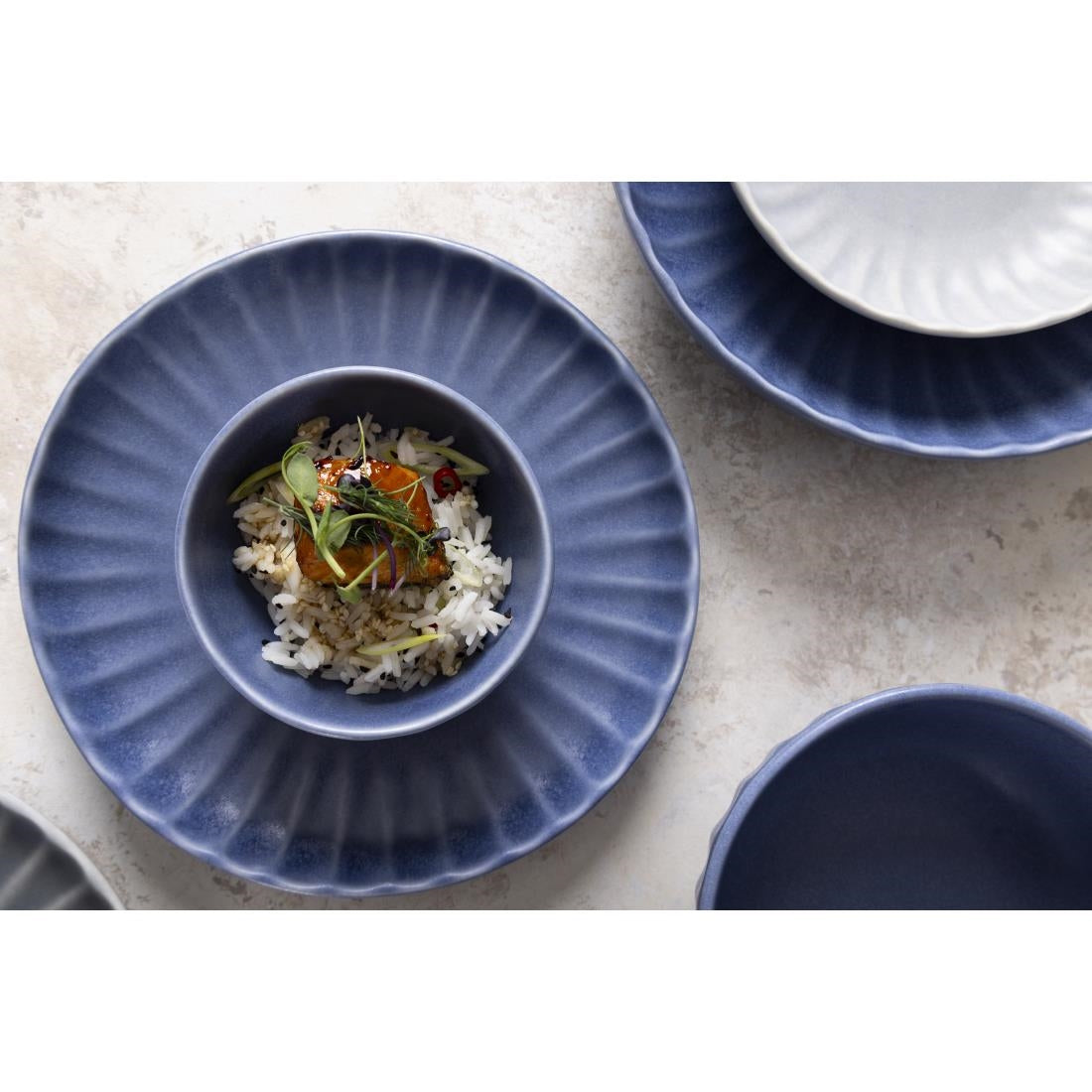 Bols profonds Olympia Corallite bleus 105x55mm (lot de 12)