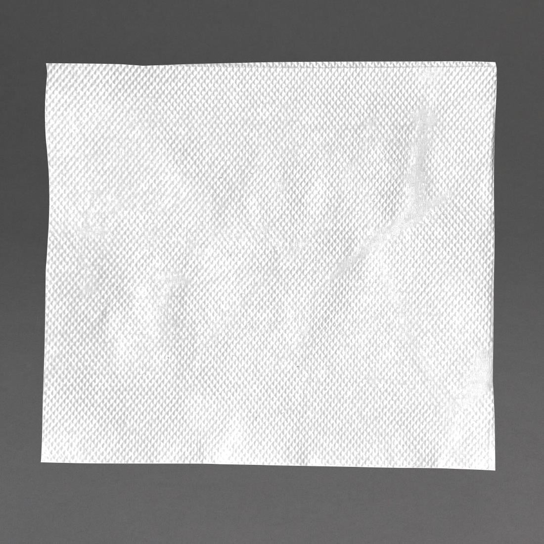 Serviettes déjeuner 2 plis Nisbets Essentials blanches pliées en 4 (lot de 50)