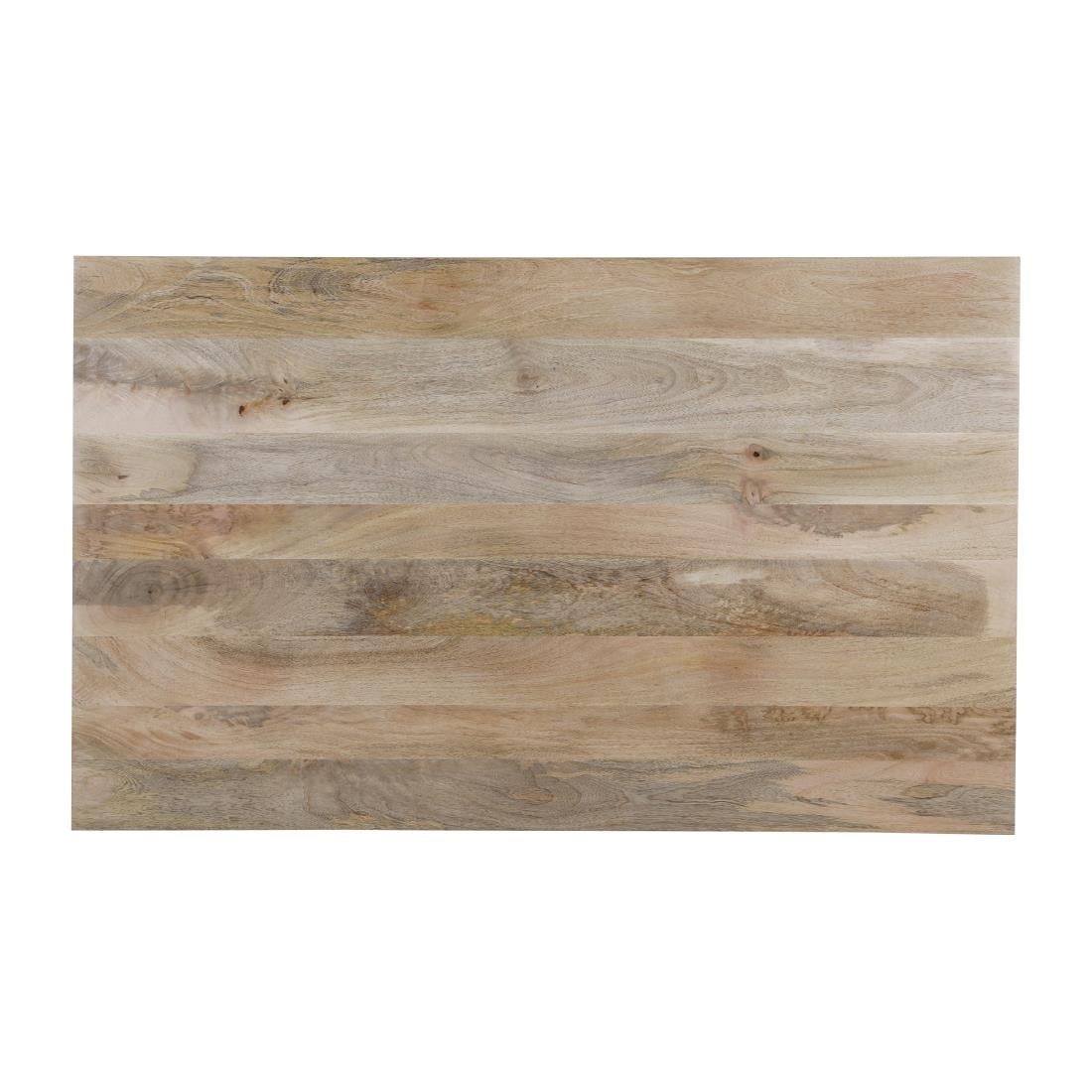 Table à manger avec plateau en bois de manguier lisse et piètement noir Bolero Bistro 1450 mm - NISBETS