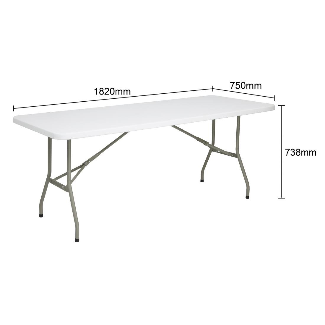 Table pliante rectangulaire Bolero blanche 1,8m - NISBETS