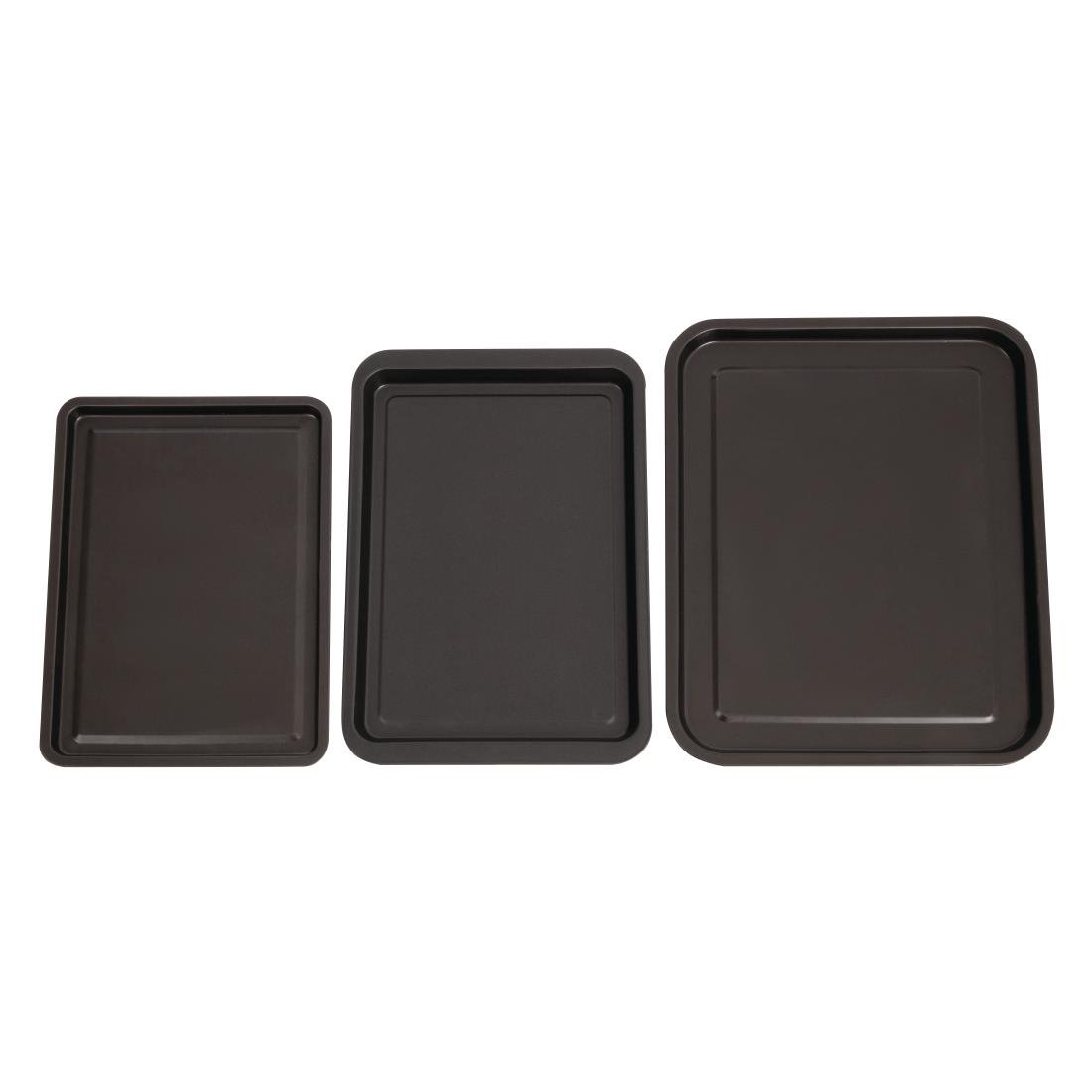 Lot de 3 plaques de cuisson antiadhésives Nisbets Essentials