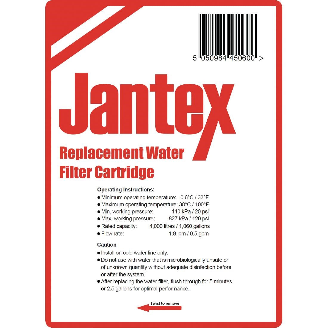 Cartouche de filtre à eau Jantex pour chauffe-eau Buffalo