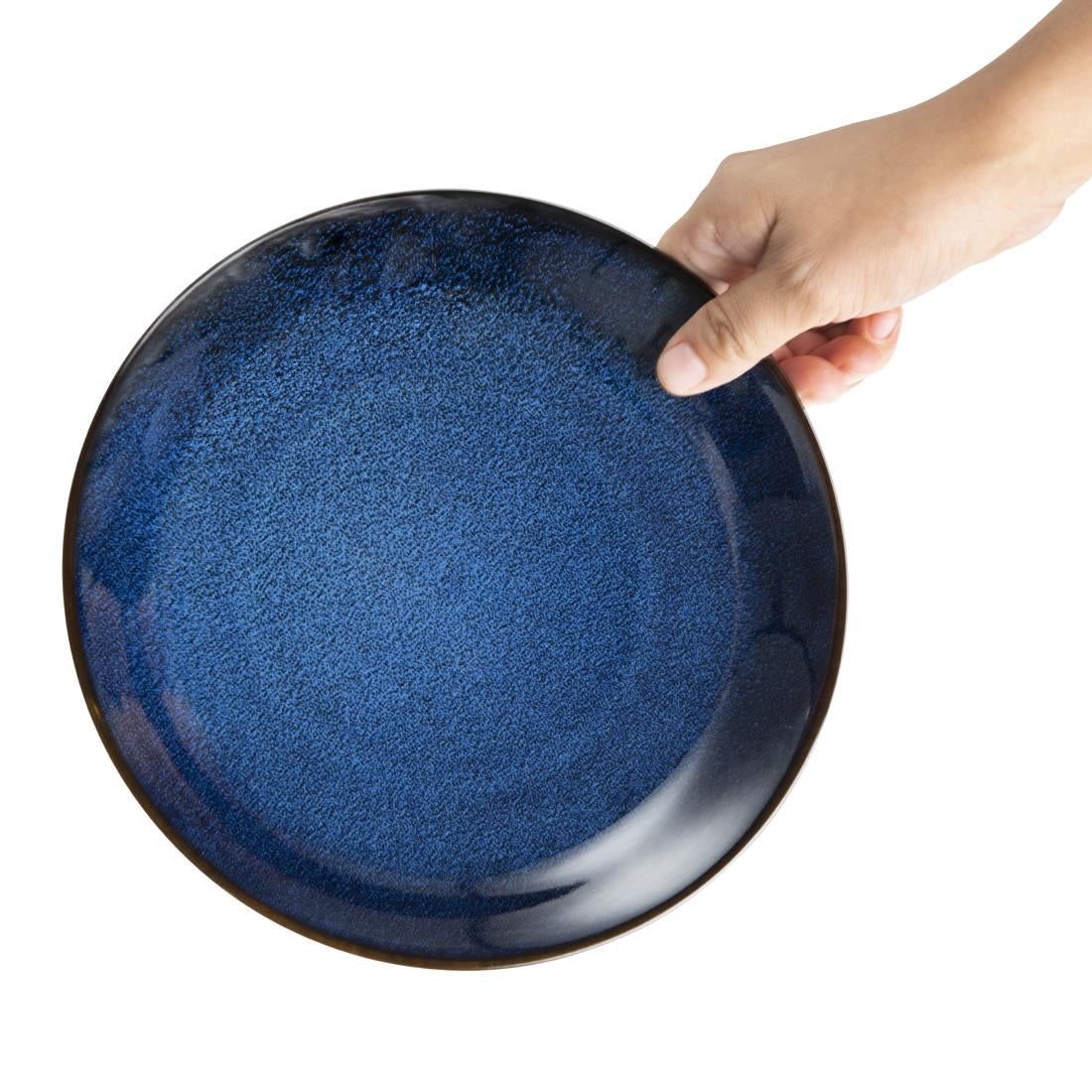 Assiettes creuses Olympia Luna bleu nuit 205 mm (lot de 4)