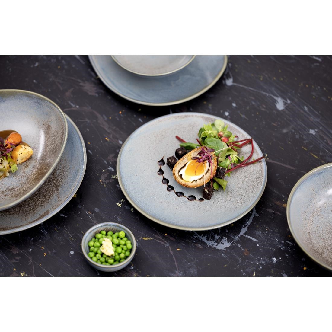 Bols triangulaires Olympia Ember Blue 245mm (lot de 4)