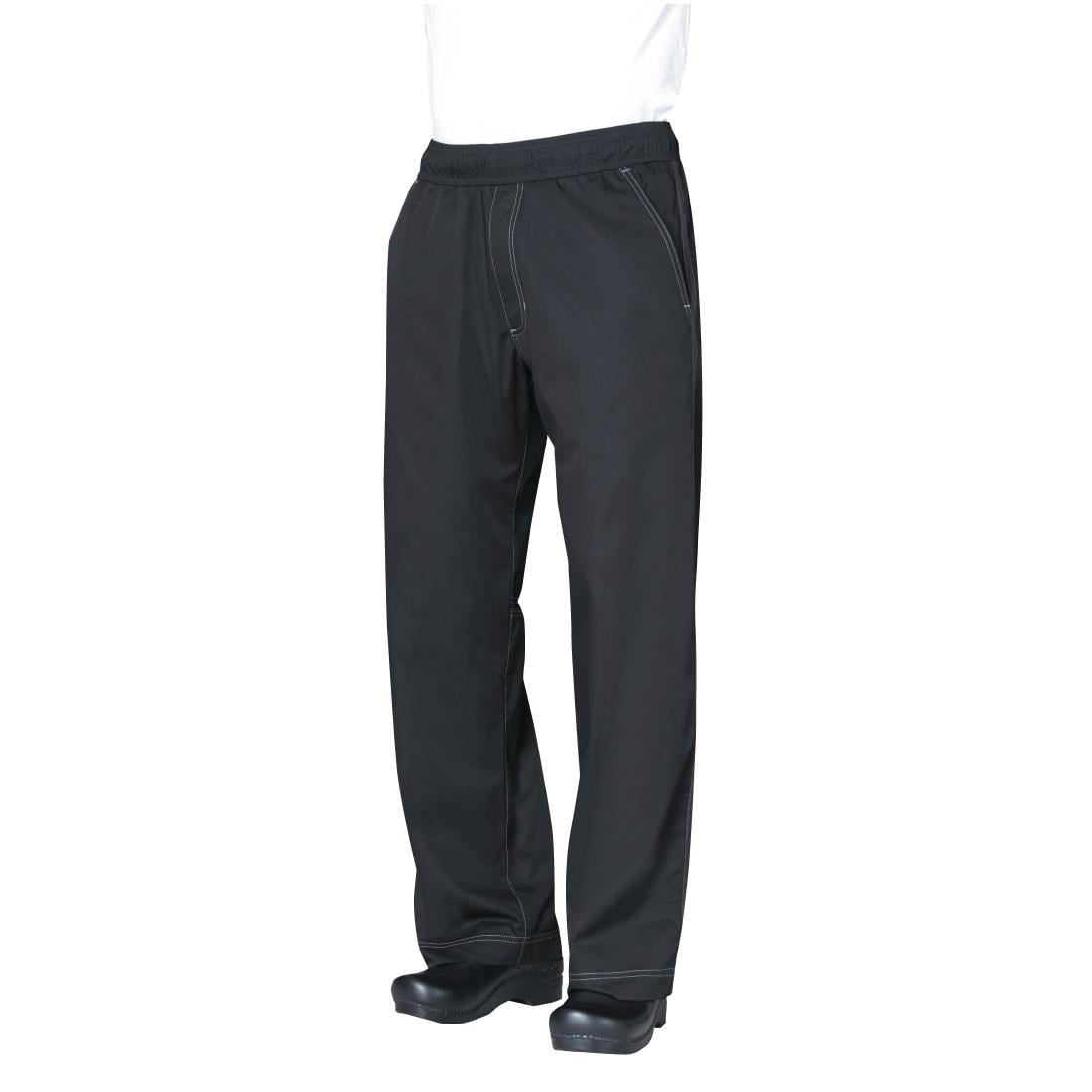 Pantalon de cuisine mixte Baggy Chef Works noir L - NISBETS