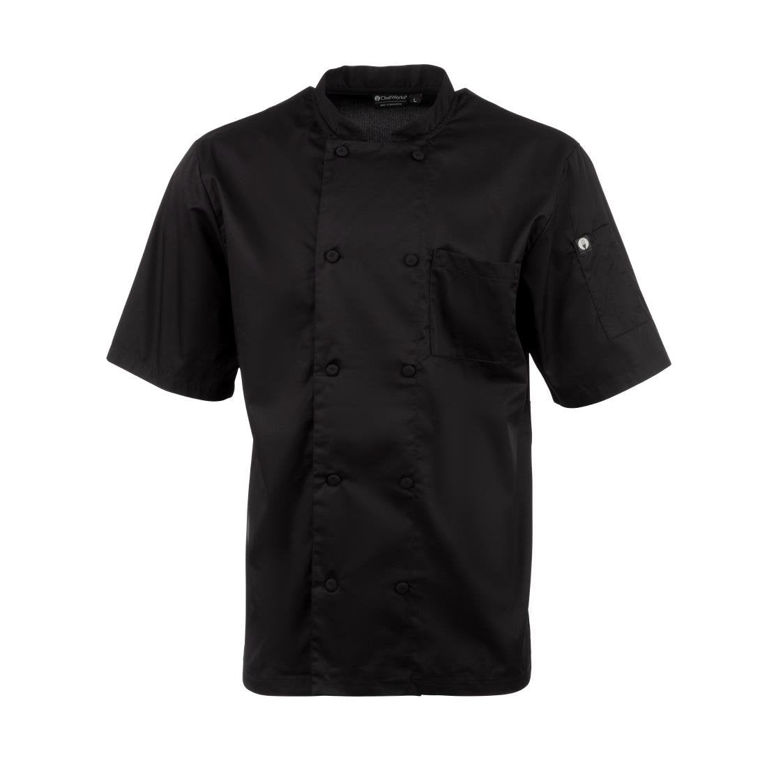 Veste de cuisine mixte Cool Vent Chef Works Montreal noire - NISBETS