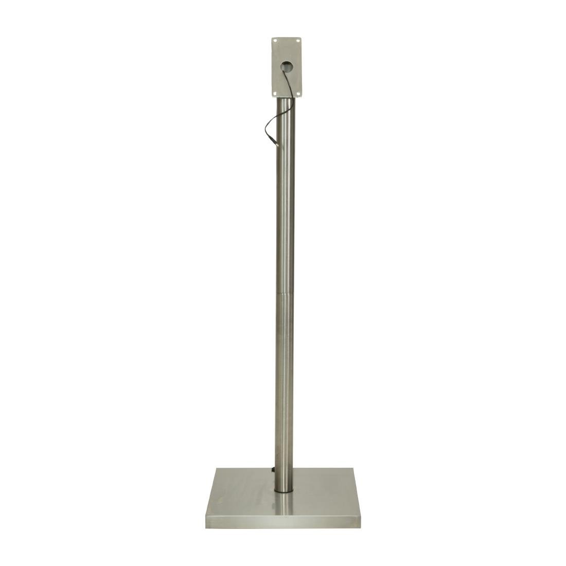 Porte-menu à LED blanches en teck Securit 4xA4 avec poteau et socle - NISBETS