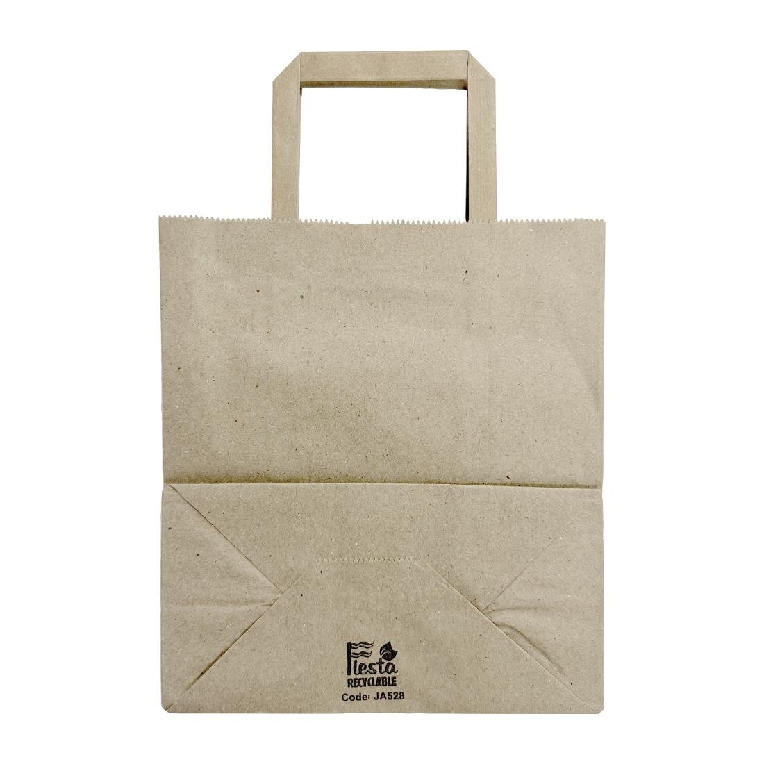 Sacs moyens en papier marron à poignées plates Fiesta Recyclables (lot de 250)