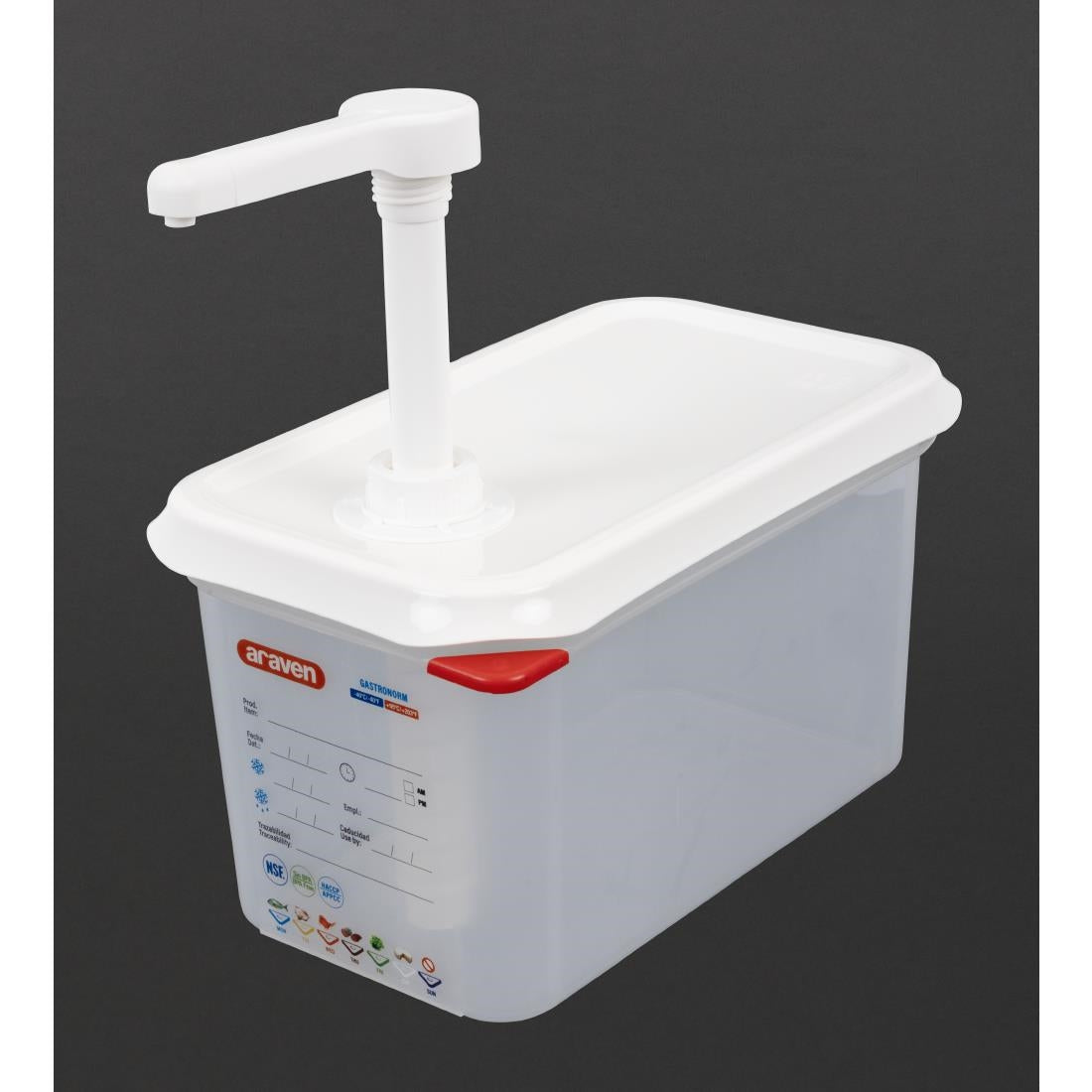 Distributeur de sauce à pompe Araven GN 1/4