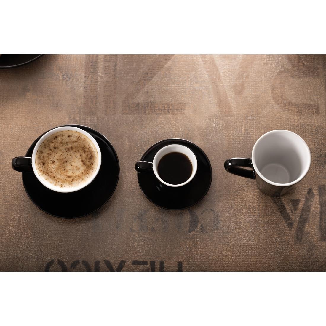 Tasses à flat white Aroma Olympia Café noires 170ml (lot de 6)