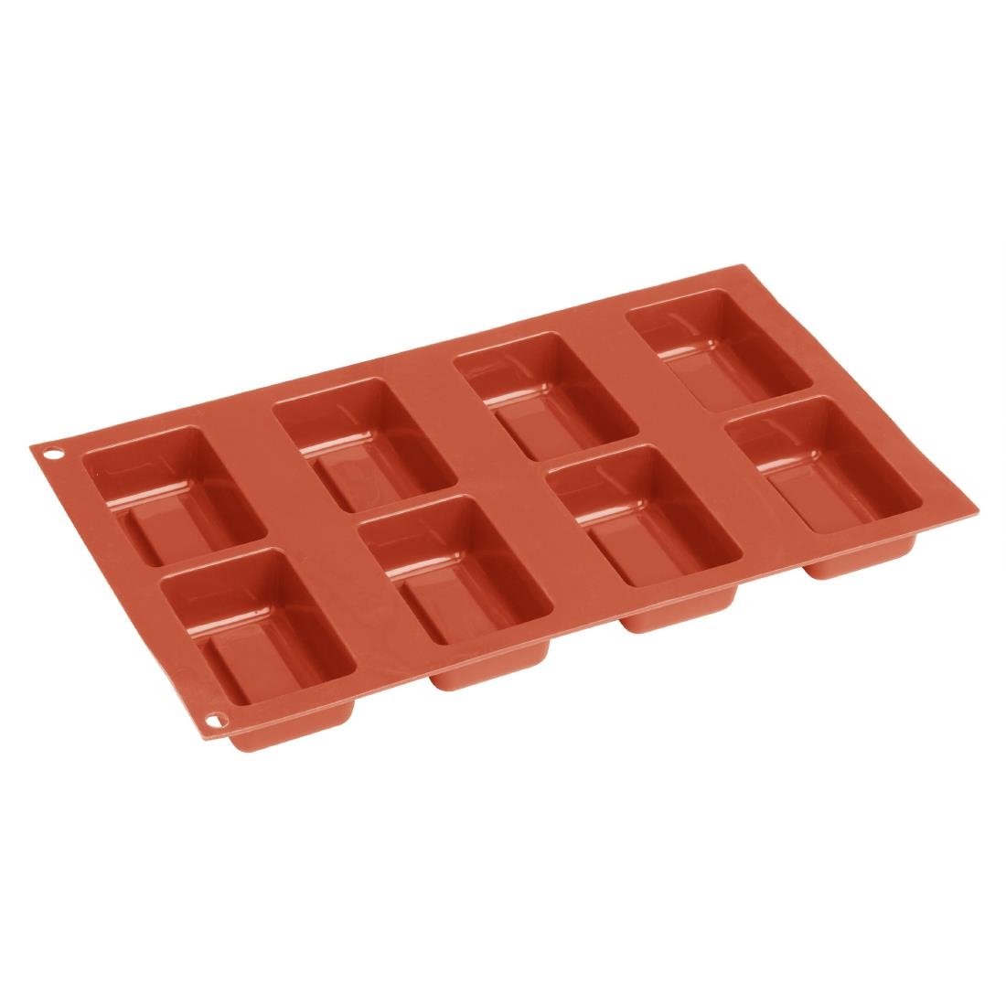 Plaque de 8 moules à gâteau carré en silicone Vogue