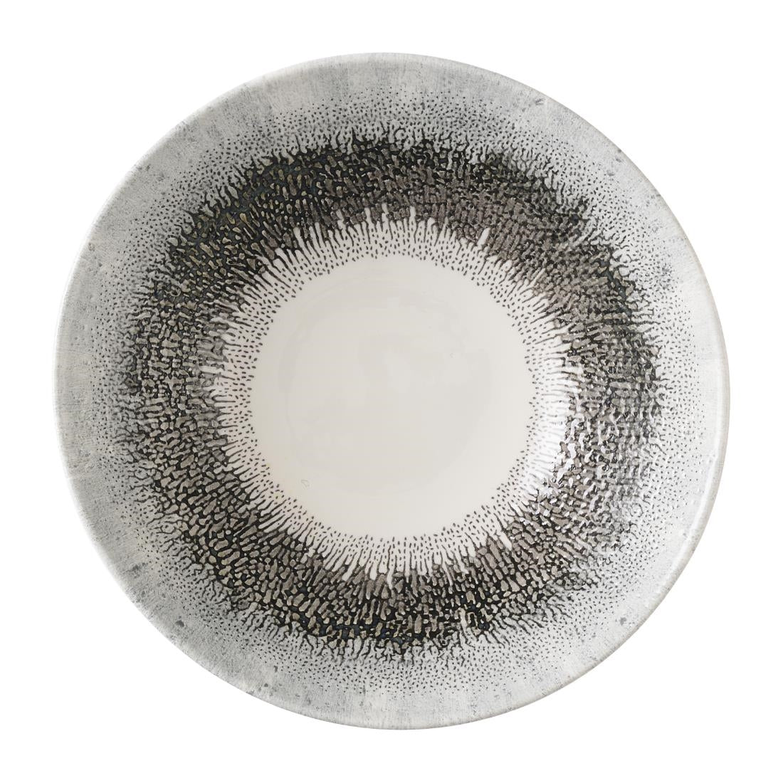 Assiettes creuses rondes Churchill Studio Prints Fusion Black 178mm (Lot de 6)