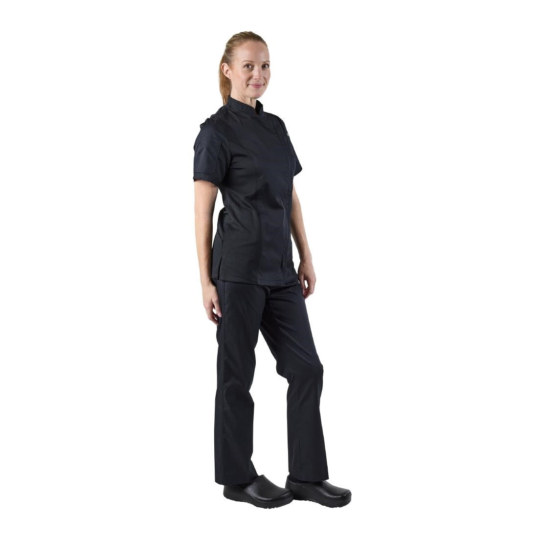 Veste de cuisine femme zippée légère Springfield Chef Works noire - NISBETS