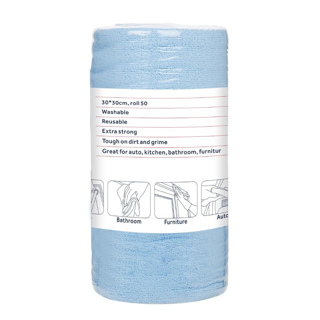 Chiffons en microfibre Nisbets Essentials bleus 300x300m