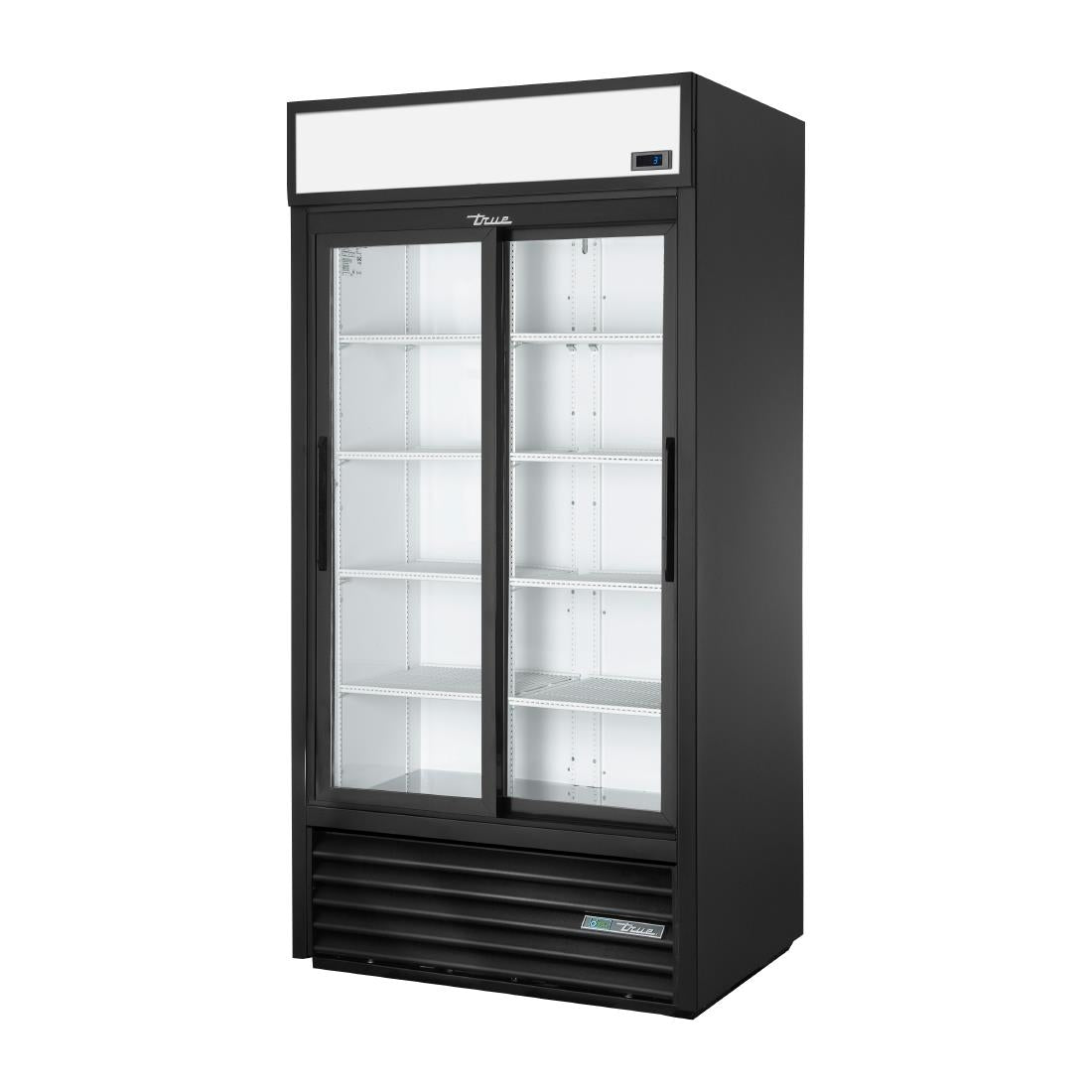 Vitrine positive libre service 2 portes coulissantes True GDM-33-HC-LD BLK