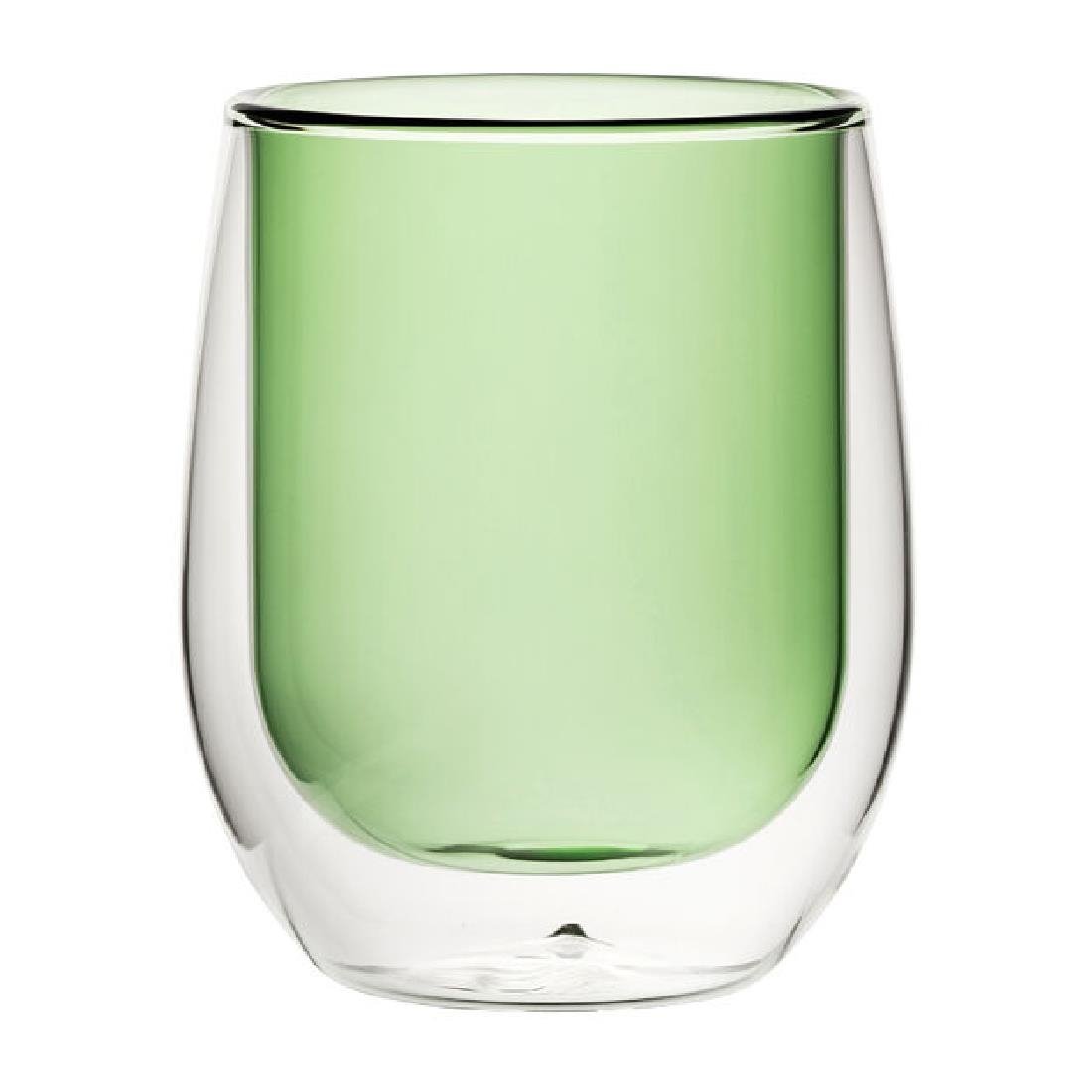 Verres à eau double paroi Utopia verts 27 cl (lot de 6)
