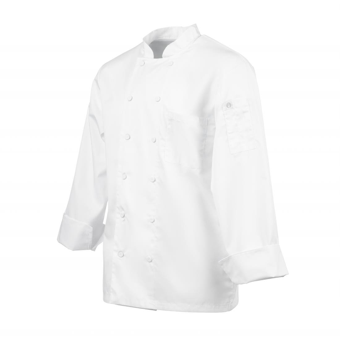 Veste de cuisine mixte blanche à manches longues Chef Works Calgary Cool Vents - Taille S