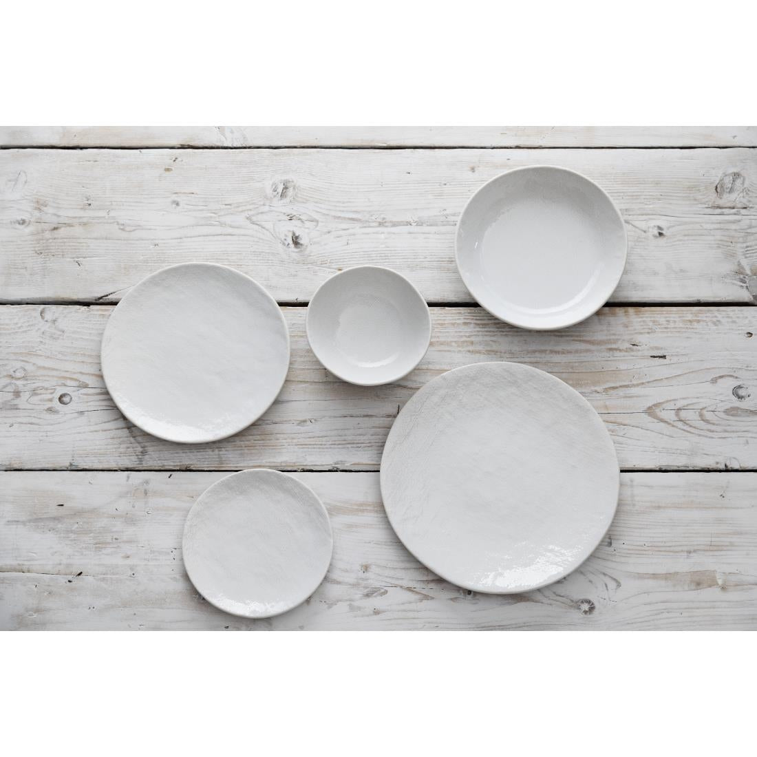 Assiettes plates Olympia Denim White 180 mm (lot de 6)
