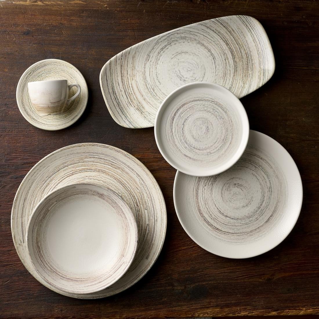 Assiettes coupes rondes Churchill Elements Dune Evolve 247mm (Lot de 12)