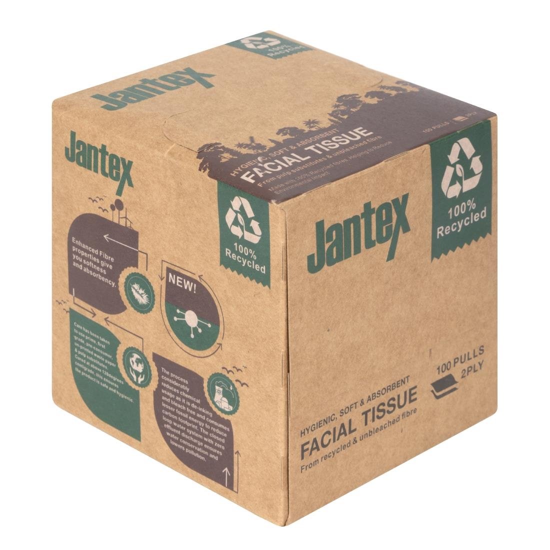 Cube de mouchoirs Jantex Green 100% recyclé 100 feuilles (lot de 36)