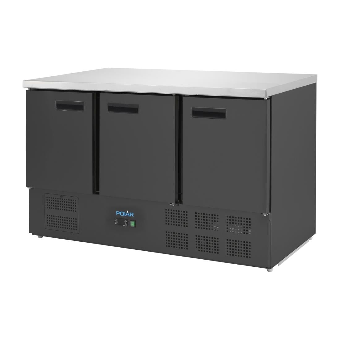 Table réfrigérée positive trois portes Polar série G noire 400 L - NISBETS